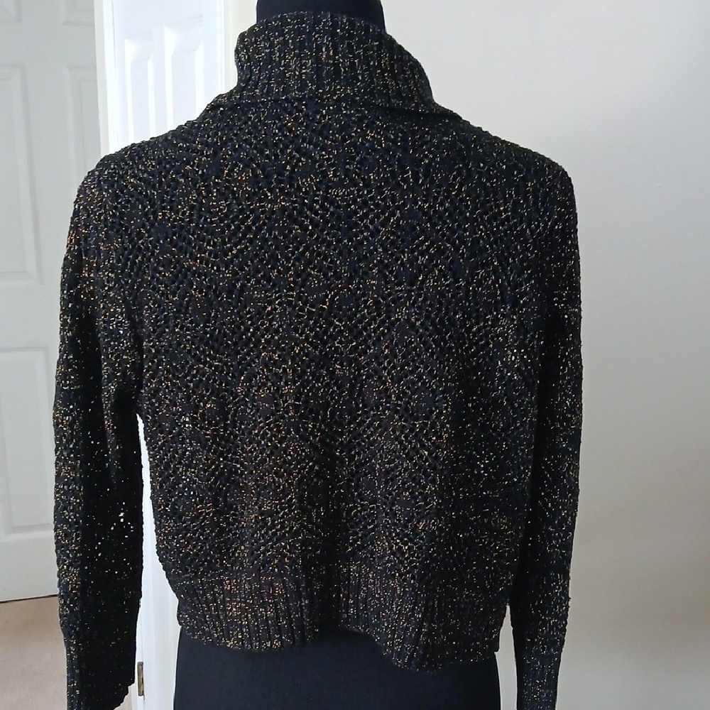 💓3/$15 Jessica Black and Gold Textured Blazer - Picture 3 of 4